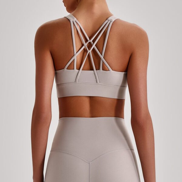 Criss-cross strap sports bra