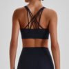 Criss-cross strap sports bra