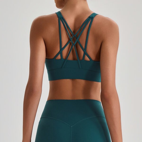 Criss-cross strap sports bra