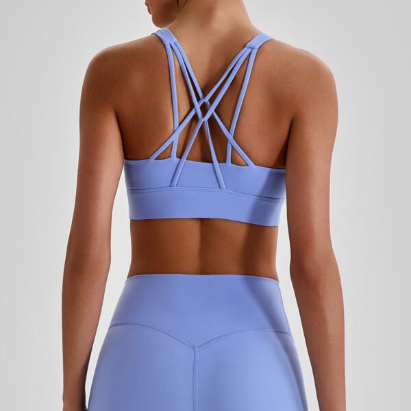 Criss-cross strap sports bra