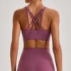 Criss-cross strap sports bra