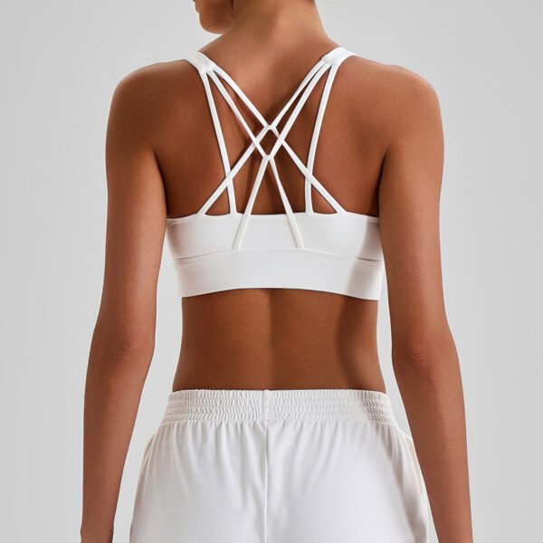 Criss-cross strap sports bra