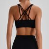 Criss-cross strap sports bra