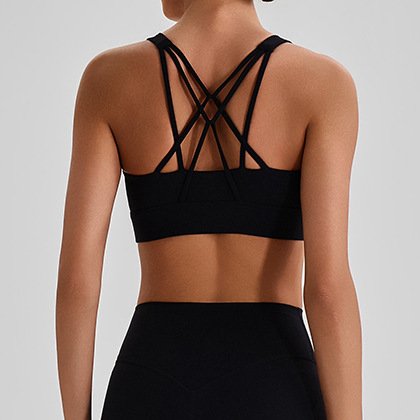Criss-cross strap sports bra