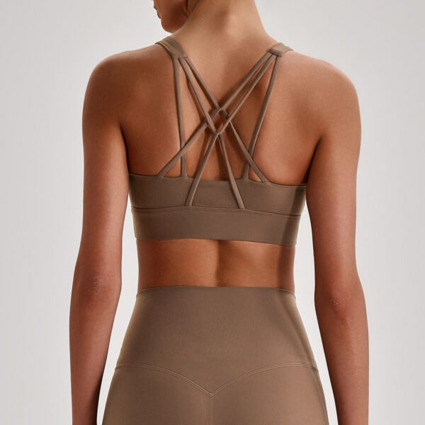 Criss-cross strap sports bra