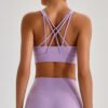 Criss-cross strap sports bra
