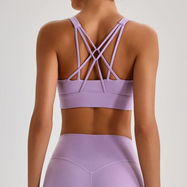 Criss-cross strap sports bra