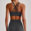 Criss-cross strap sports bra