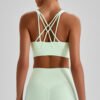 Criss-cross strap sports bra