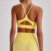 Nude-feel crisscross back sports bra