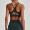 Nude-feel crisscross back sports bra
