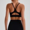 Nude-feel crisscross back sports bra