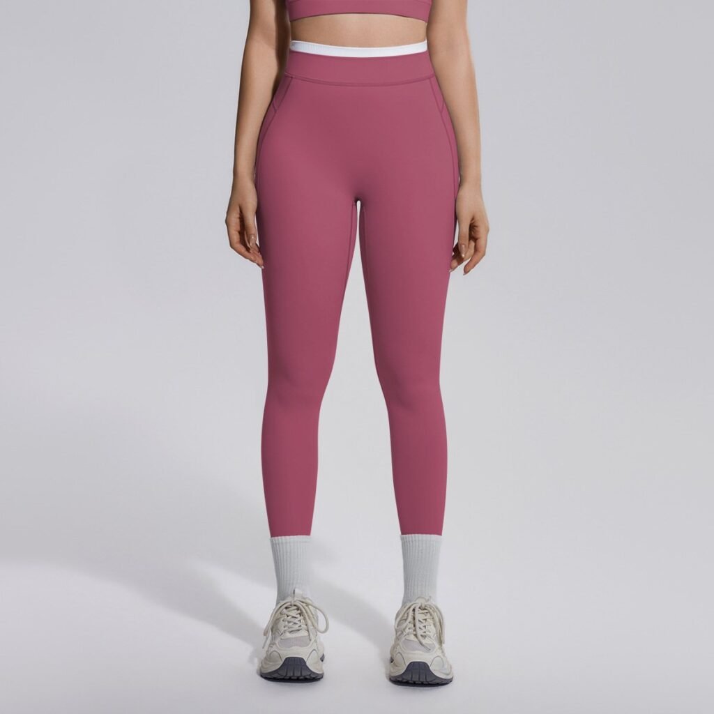 Ribbed Color-Block Yoga Pants
