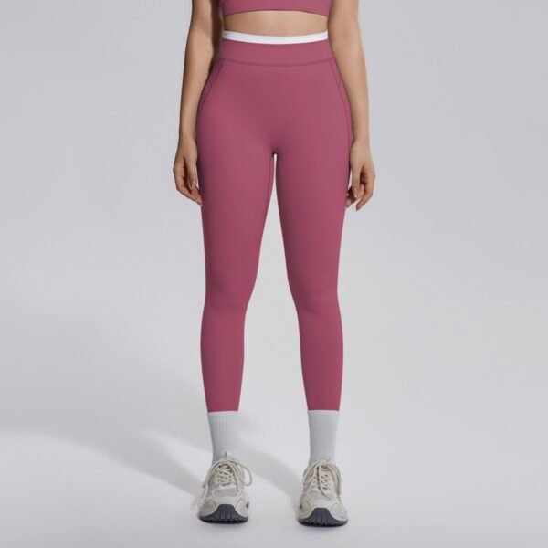 Ribbed Color-Block Yoga Pants