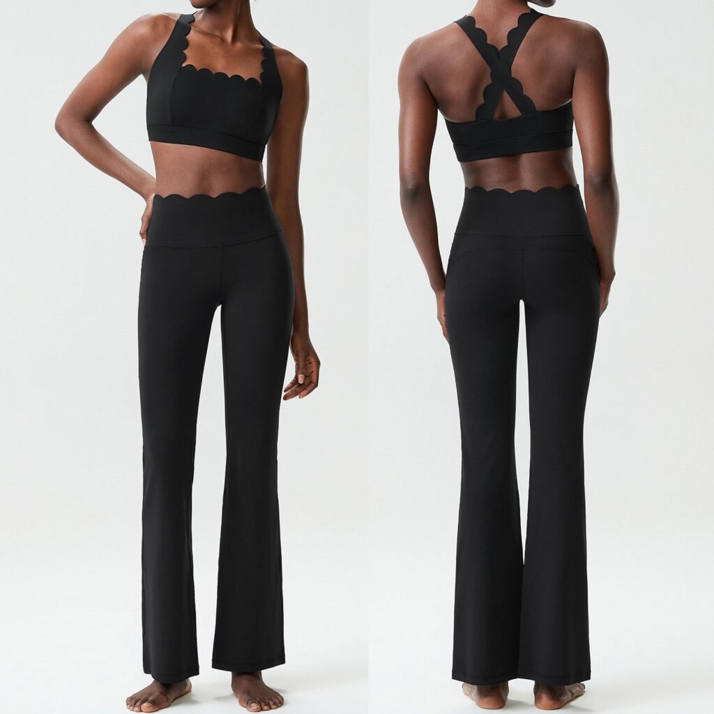 Two-Piece Wave-Pattern Activewear Set