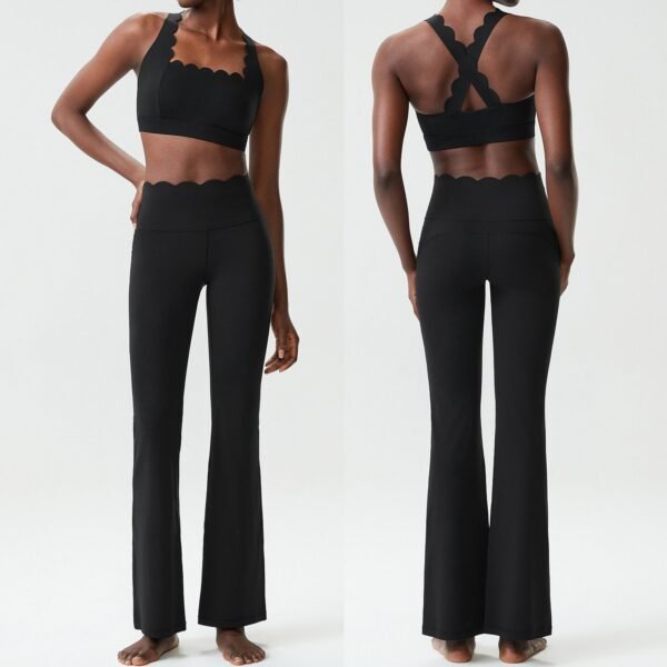 Two-Piece Wave-Pattern Activewear Set