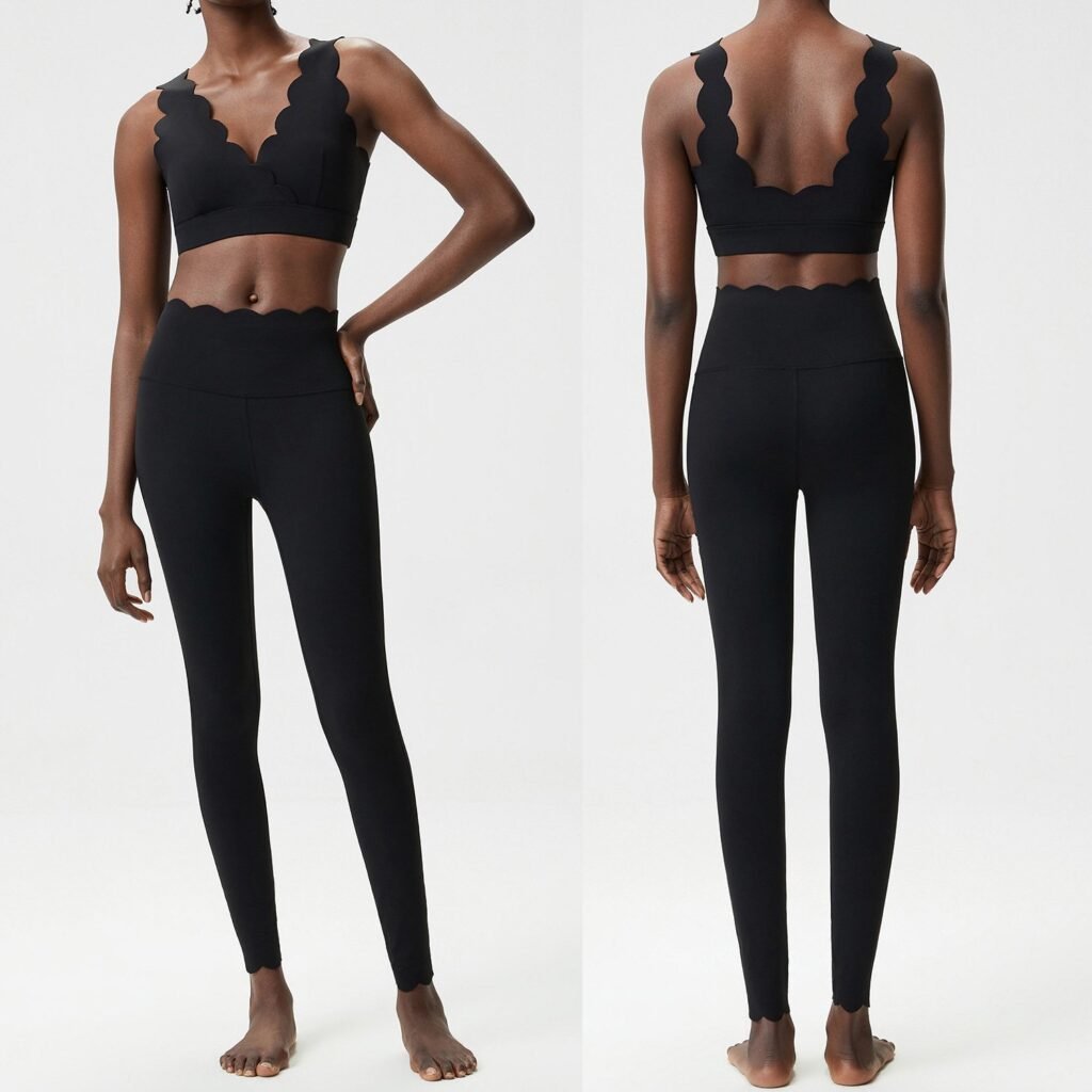 Small Wave Pattern Activewear 2-Piece Set