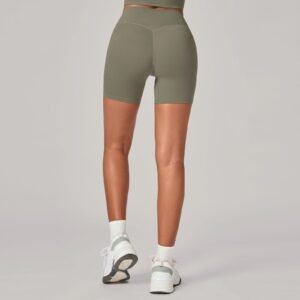 High-waisted, butt-lifting athletic shorts