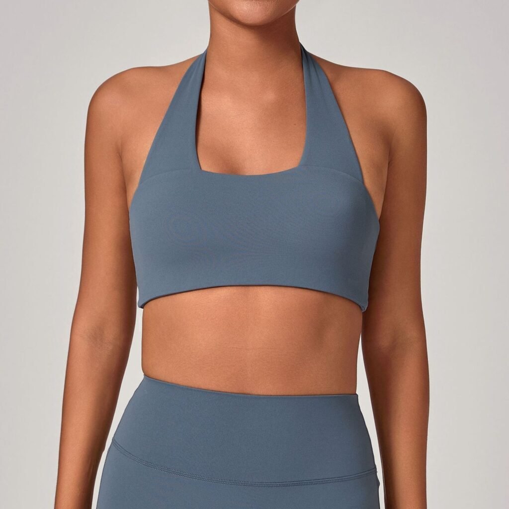 Halter-neck yoga bra