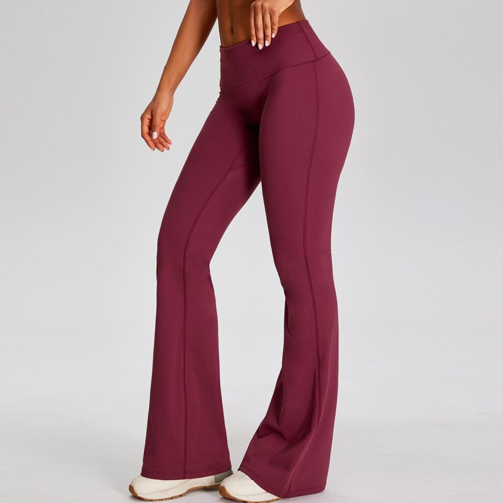 High-waisted slight-flare yoga pants