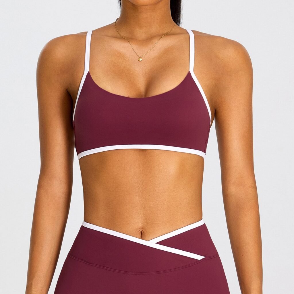 Color-block Criss-cross Yoga Bra