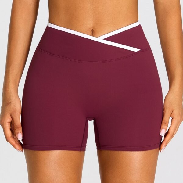 Color-block high-waisted athletic shorts