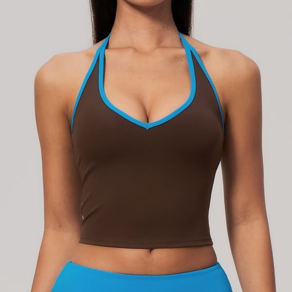 V-neck color-block tank top