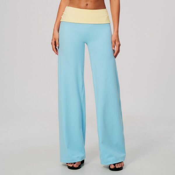 Color-block wide-leg athletic pants
