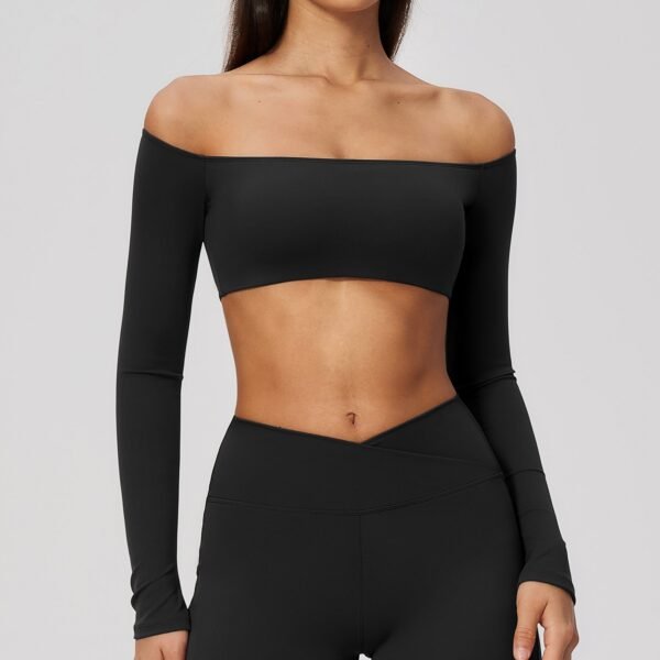 Off-the-shoulder long-sleeve top