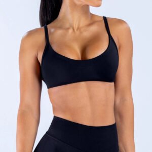 Strappy Cut-Out Back Fitted Sports Bra