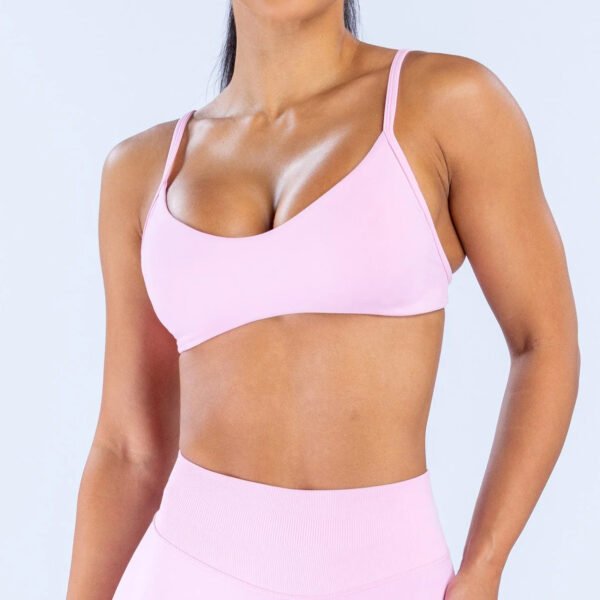 Strappy Cut-Out Back Fitted Sports Bra