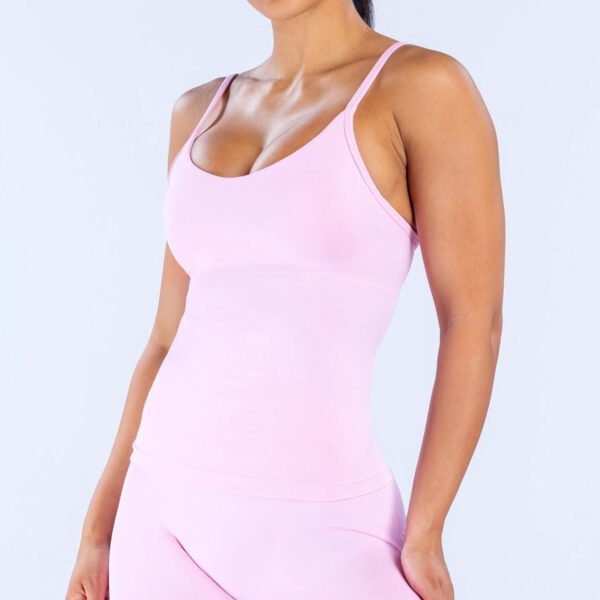 Fitted spaghetti-strap sports tank top