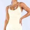 Fitted spaghetti-strap sports tank top