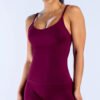 Fitted spaghetti-strap sports tank top