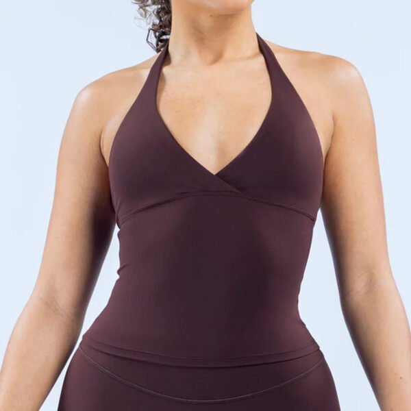 Halter-neck sports tank top