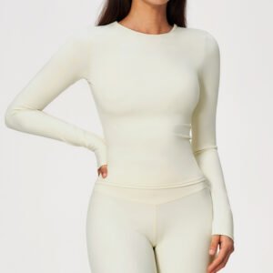 Brushed high-performance long-sleeve top