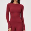 Brushed high-performance long-sleeve top