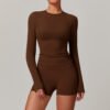 Brushed high-performance long-sleeve top