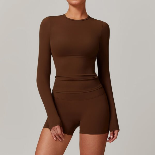 Brushed high-performance long-sleeve top