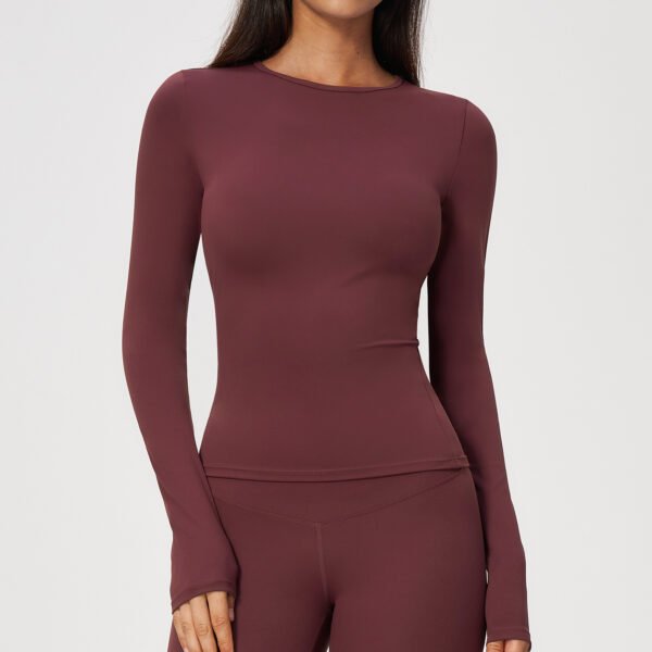 Brushed high-performance long-sleeve top