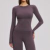 Brushed high-performance long-sleeve top