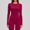 Brushed high-performance long-sleeve top