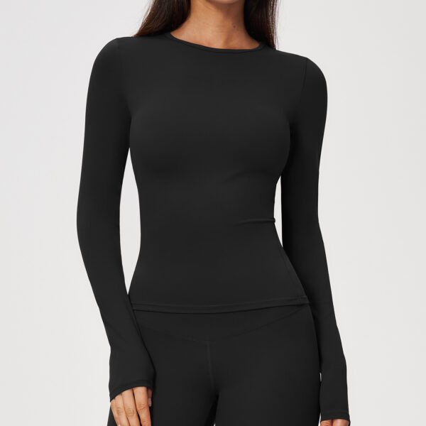 Brushed high-performance long-sleeve top