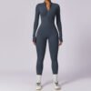 Naked-feel long-sleeve yoga bodysuit