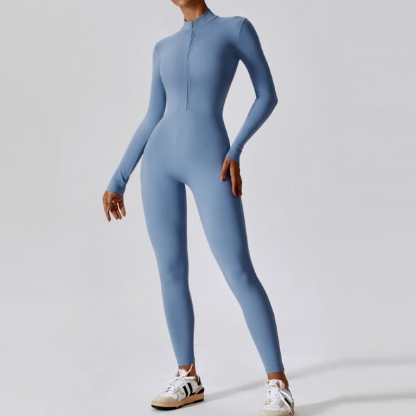 Naked-feel long-sleeve yoga bodysuit