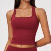 Brushed-finish racerback sports tank top
