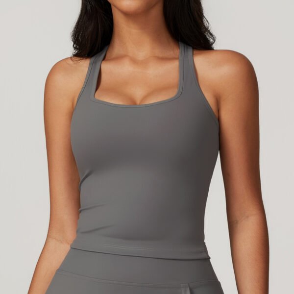 Brushed-finish racerback sports tank top