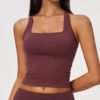 Brushed-finish racerback sports tank top
