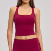 Brushed-finish racerback sports tank top