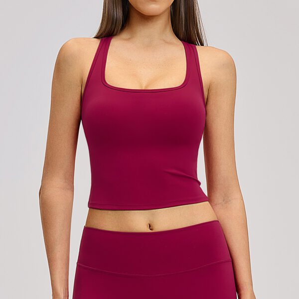 Brushed-finish racerback sports tank top